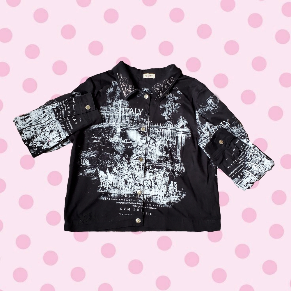 cactus italy western rodeo button up